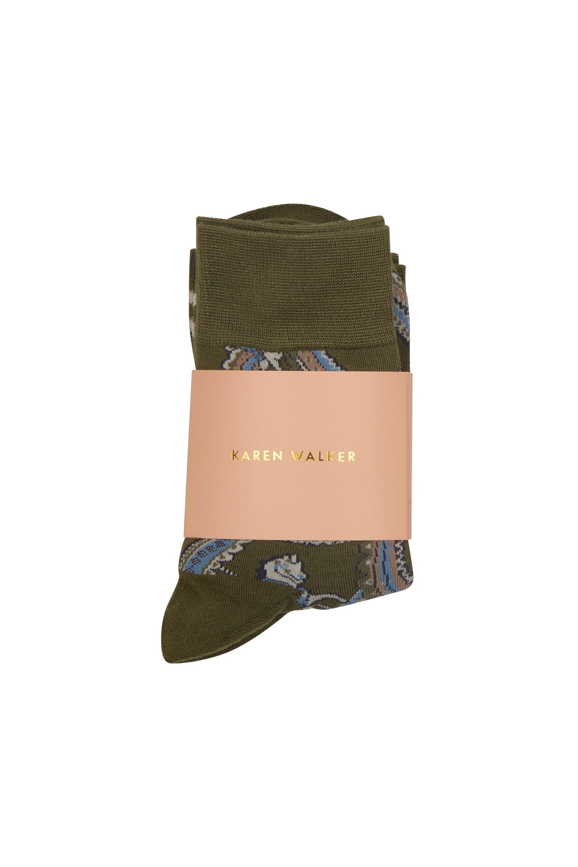 Karen Walker Carousel Socks calze Green Multi 2 paia bamboo
