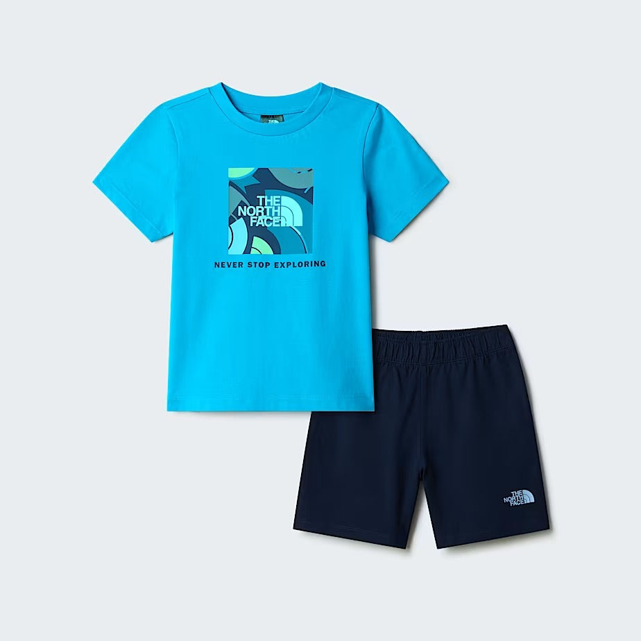 The North Face NF0A8G1H Set T-shirt Shorts Blu Bimbo