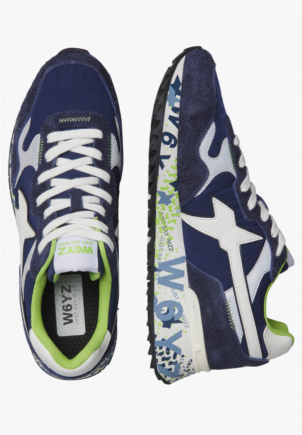 W6YZ Yak-M Sneakers Uomo Navy Tessuto Suede
