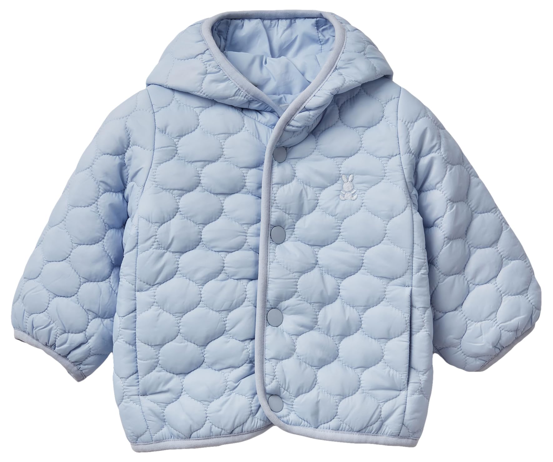Benetton Giubbotto Husky Bimbo Cappuccio Ricamo Coniglietto