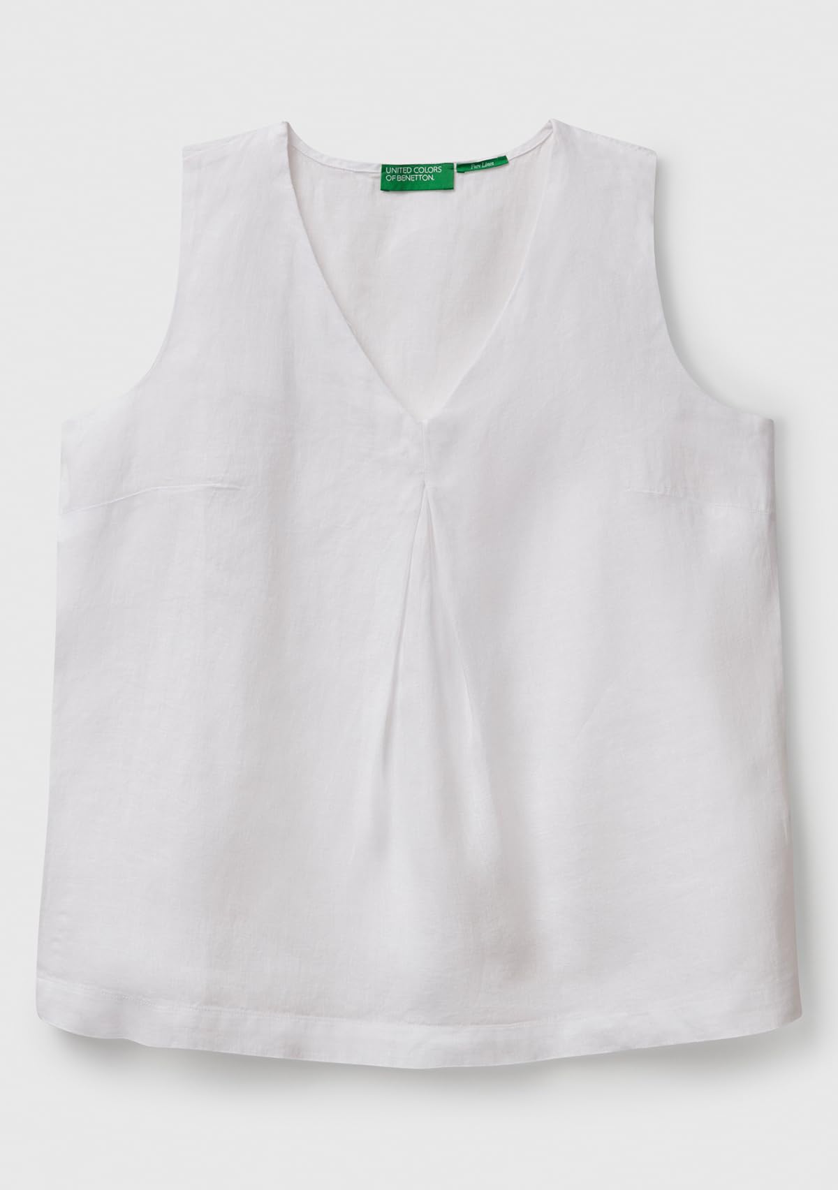Benetton 5bmldq06w Blusa Donna Lino Verde Militare