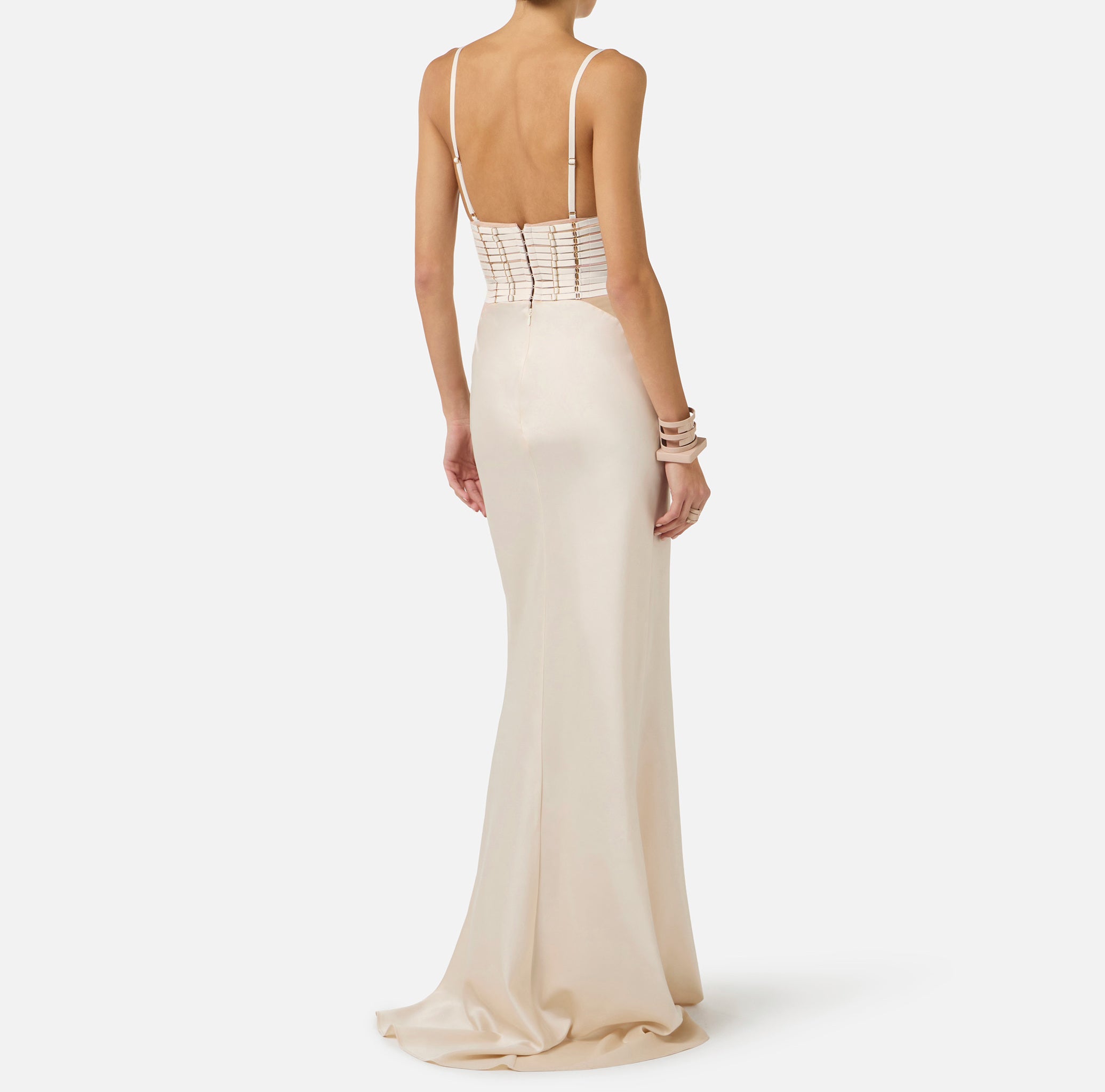 Elisabetta Franchi ABR5362E2 abito raso avena donna