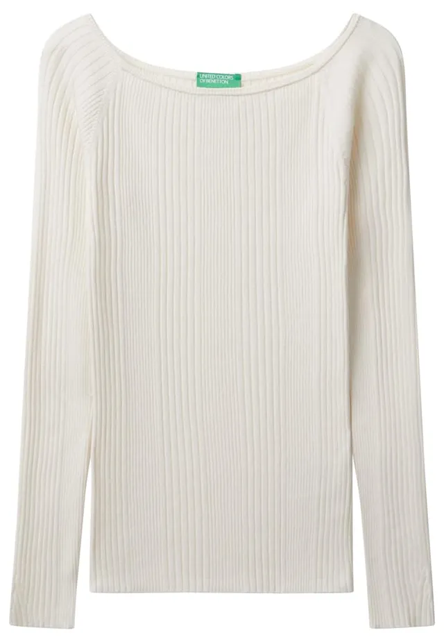 Benetton Maglieria Maglione Donna Viscosa Slim Scollo Ampio M