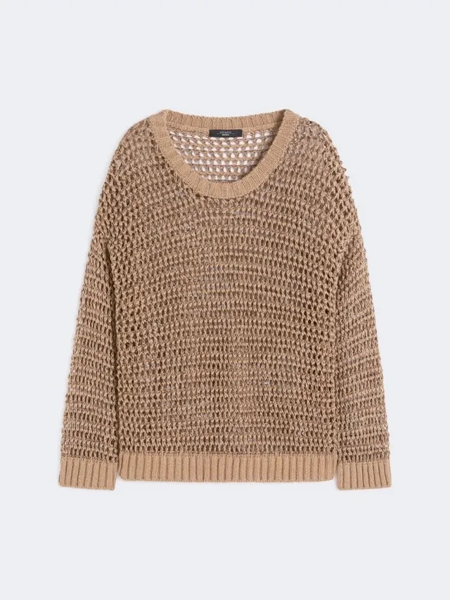 Max Mara Onirica WKDONIRICA Maglia Cuoio Rete Lino Donna