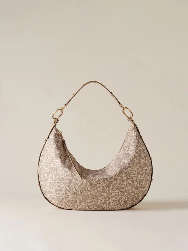 Borbonese Frame 91010220 Medium hobo sabbia OP