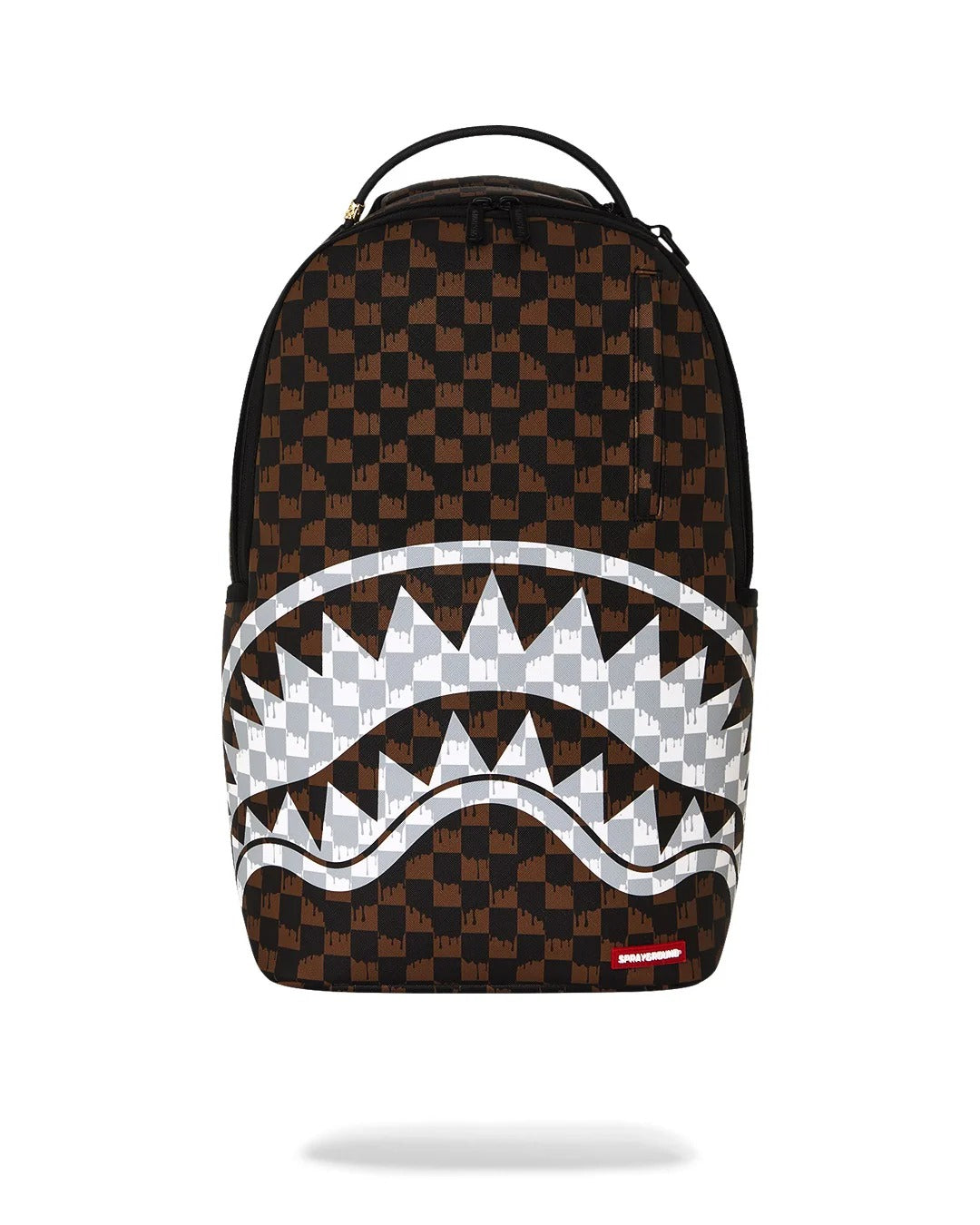 Sprayground Drip Check Shark zaino marrone PVC laptop