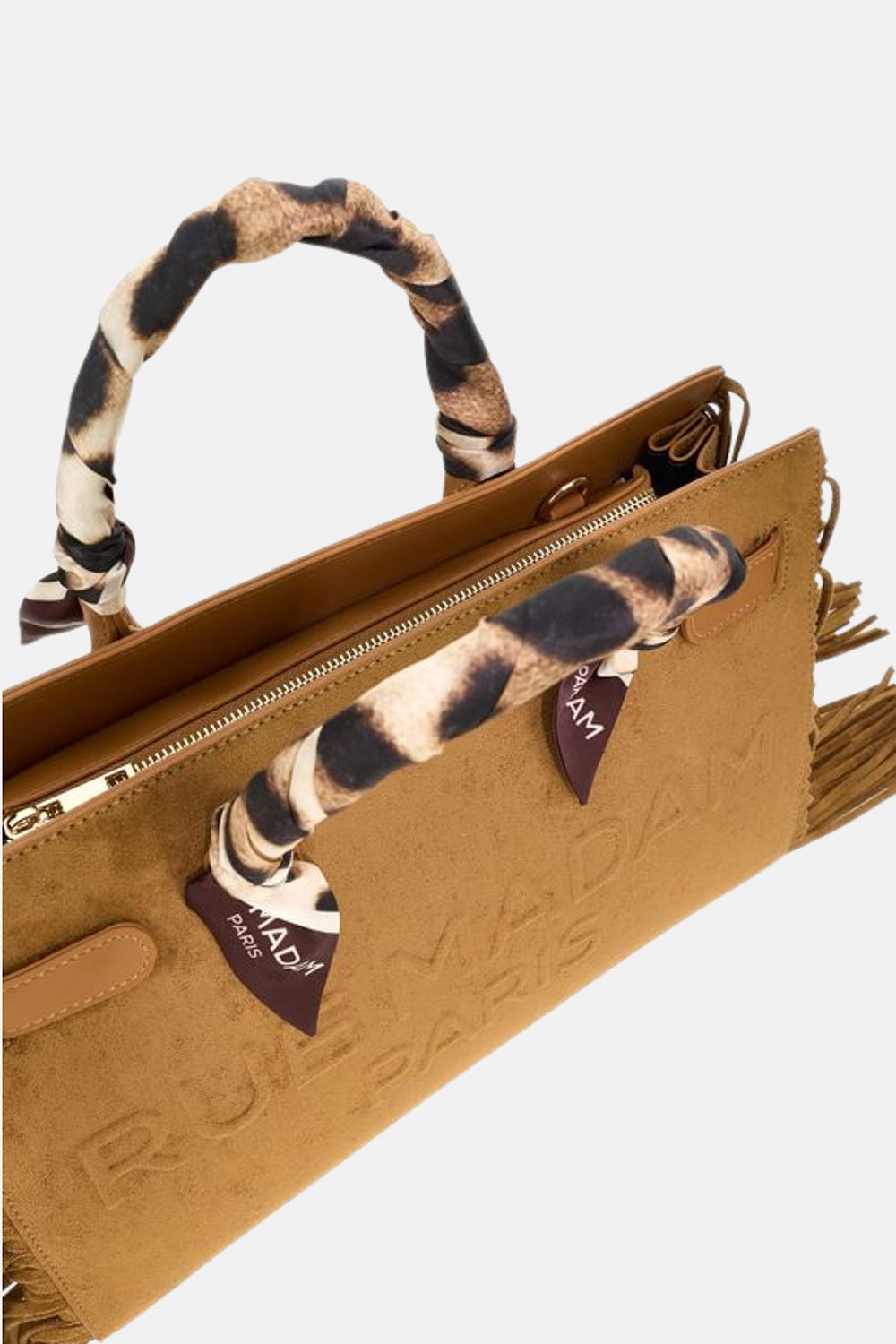 Rue Madam 1587 Canyon Tote Fringes Borsa Cognac Ecosuede
