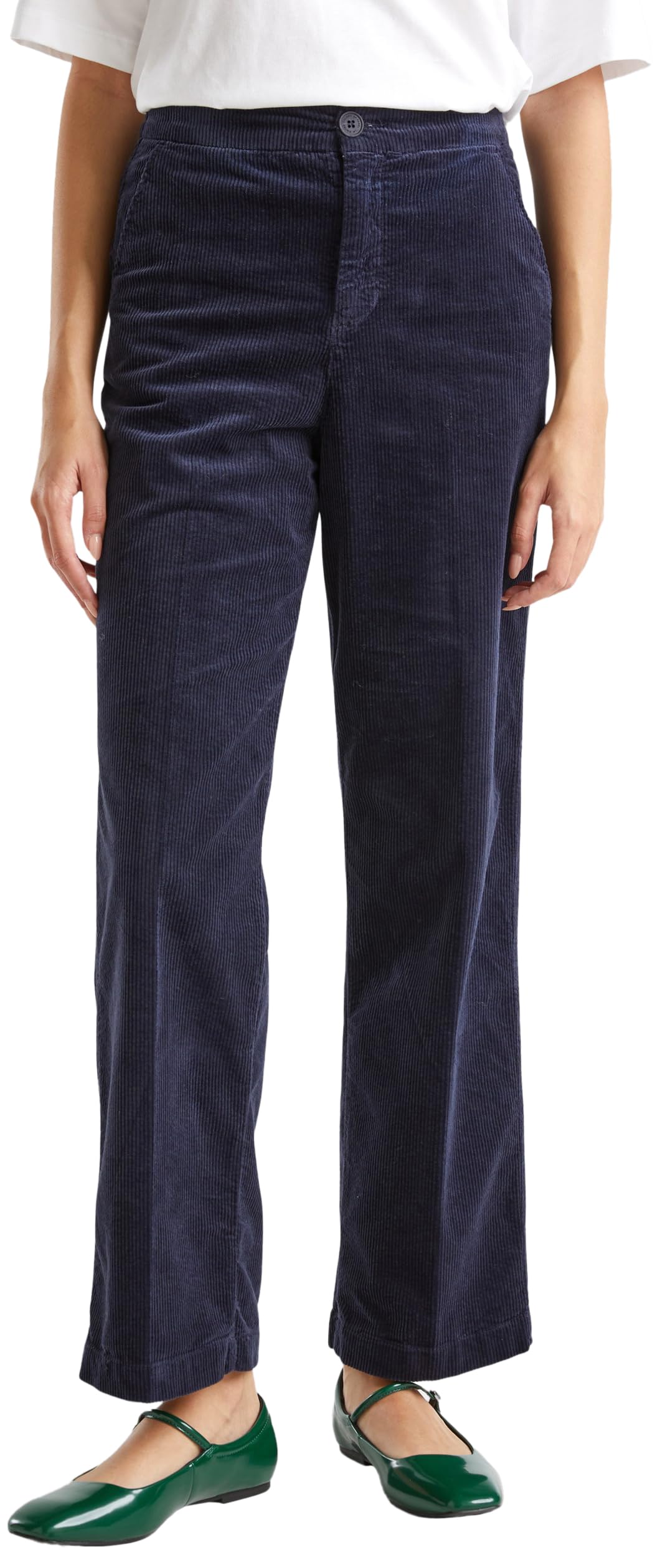 Benetton 4ha2df07i pantaloni donna blu velluto