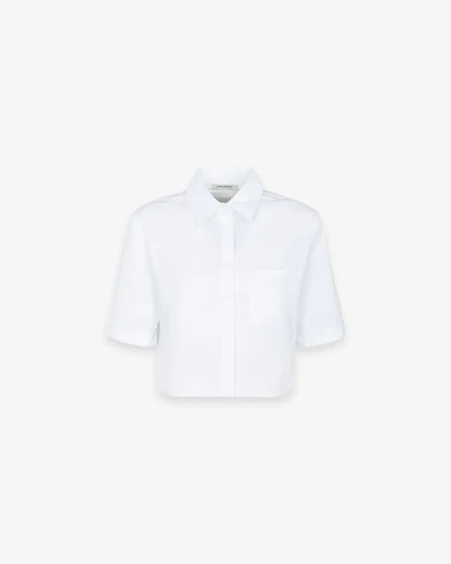 Hinnominate HMABW02589 Camicia Crop Bianco Cotone