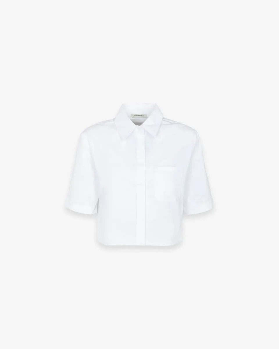 Hinnominate HMABW02589 Camicia Crop Bianco Cotone