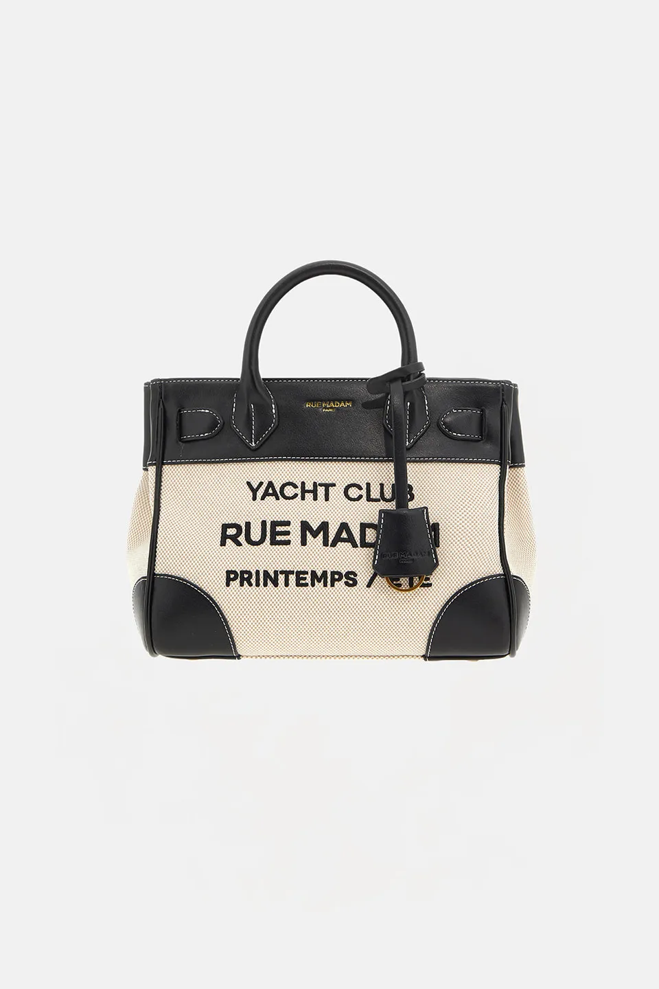 Rue Madam Riviera 1557 borsa tote canvas nera tracolla