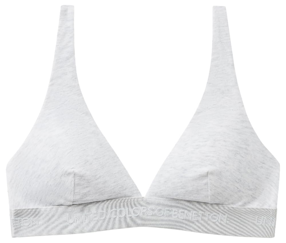 Benetton 3OP81R01F Reggiseno Donna Grigio XS Cotone