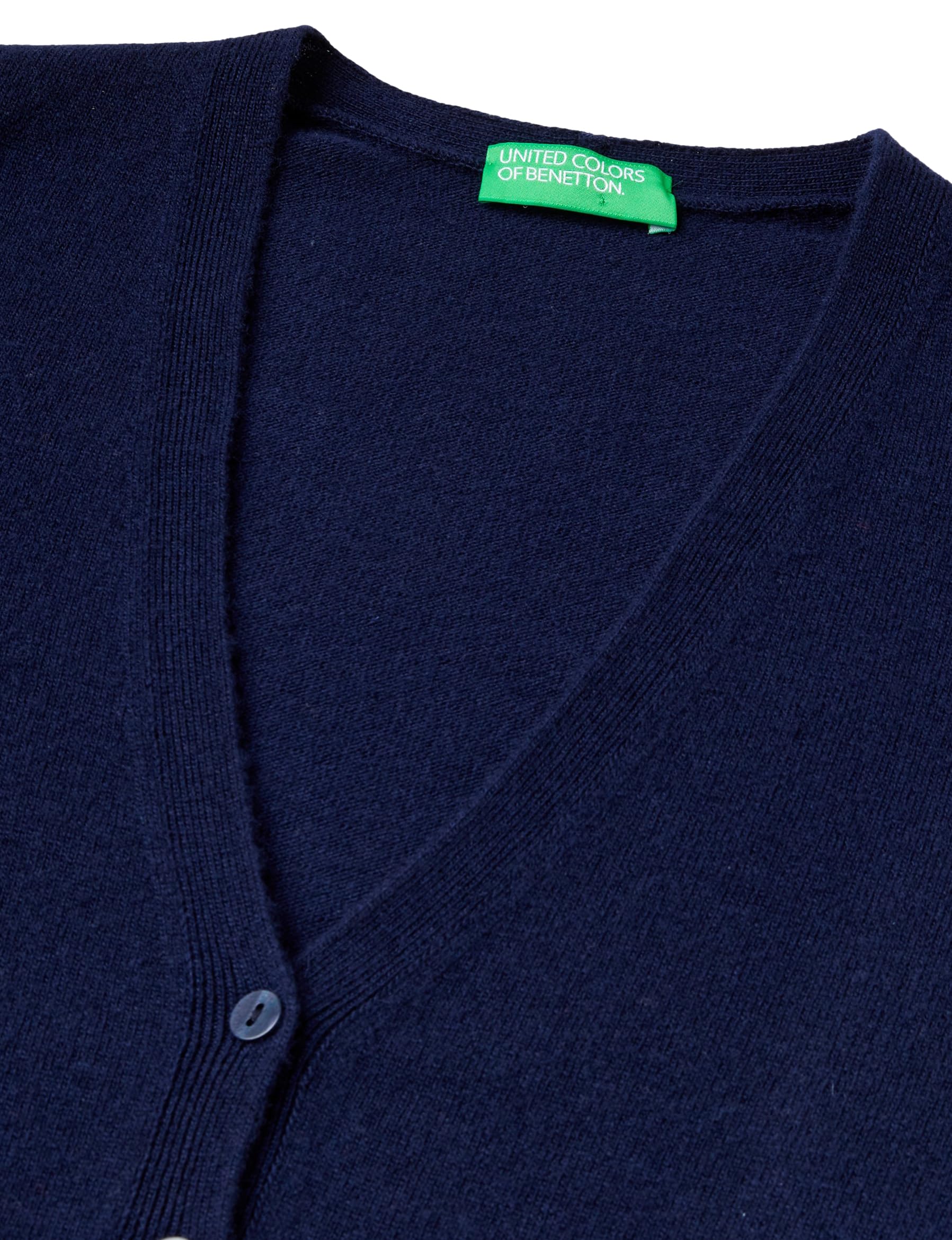 Benetton 1002d6879 Cardigan Donna Manica Lunga Blu