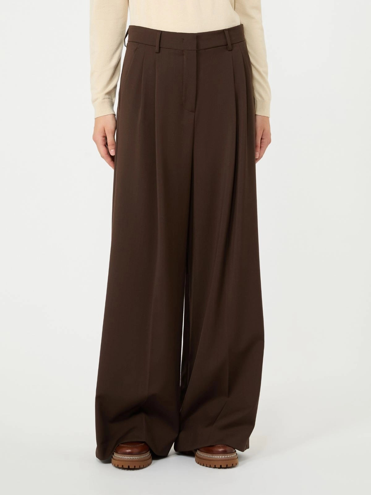 Weekend Max Mara Adelfi WKDADELFI013 pantaloni castagna lana
