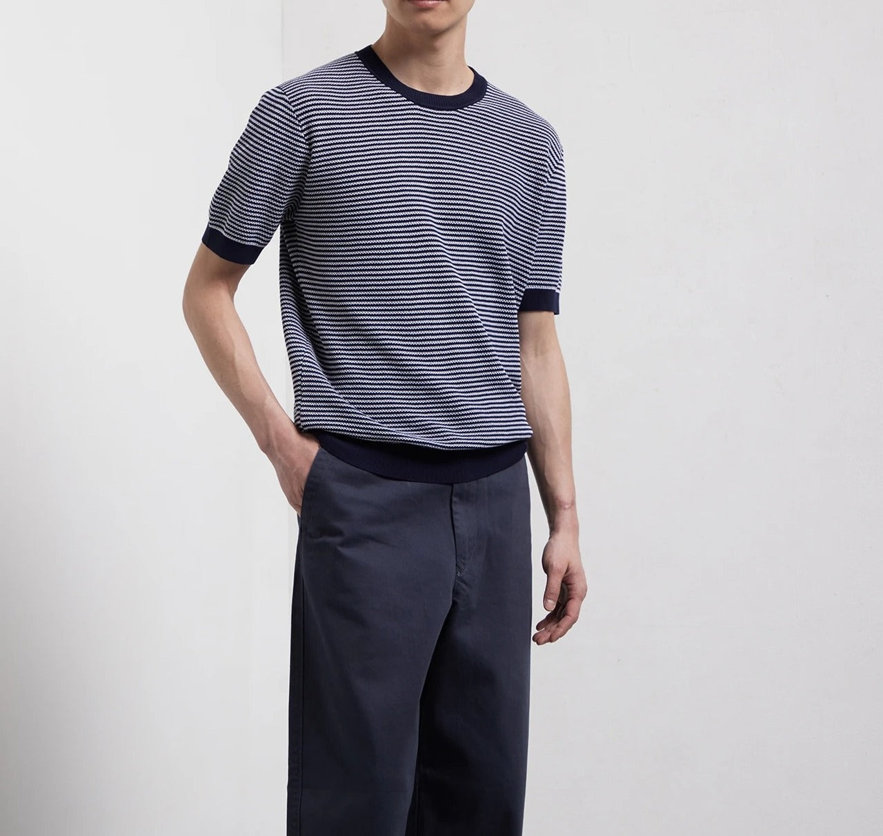 Kangra 3003 21 Maglia Uomo Cotone Righe Blu