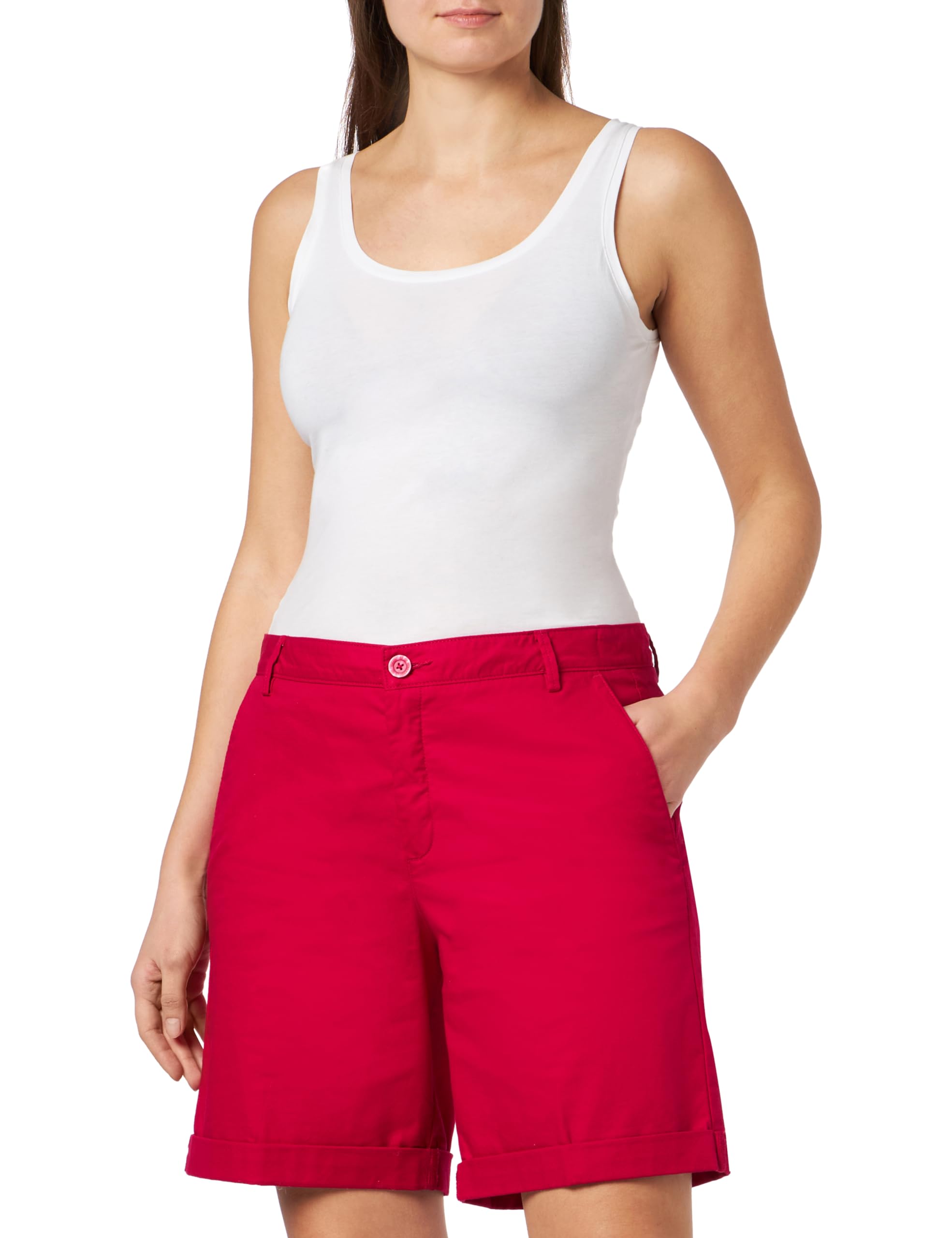 Benetton Pantaloni Bermuda Donna Cotone Stretch