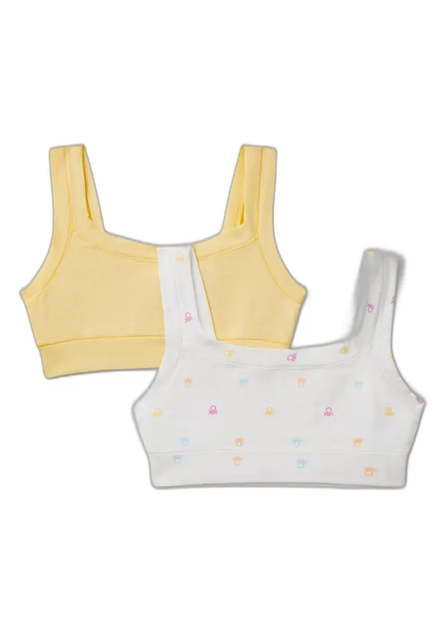 Benetton Reggiseno Bambina 130 Bipack in Cotone Organico