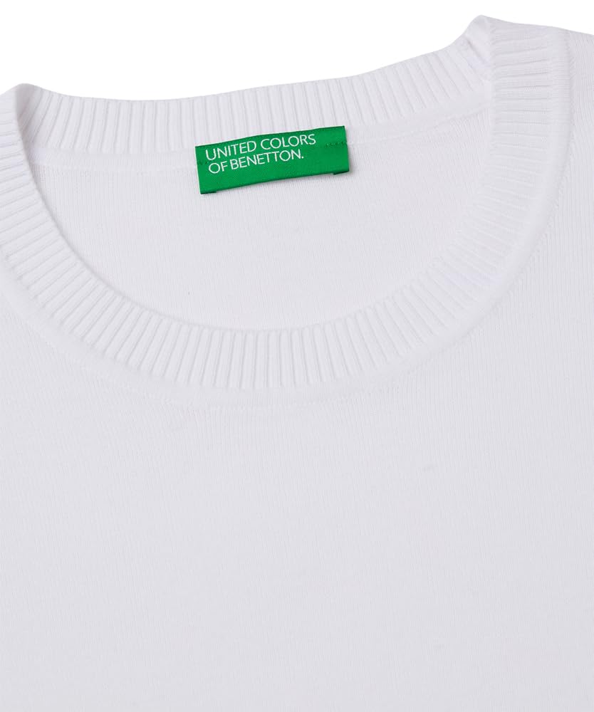 Benetton Maglieria 1C19D10FV Maglione Donna Bianco XXS Regular