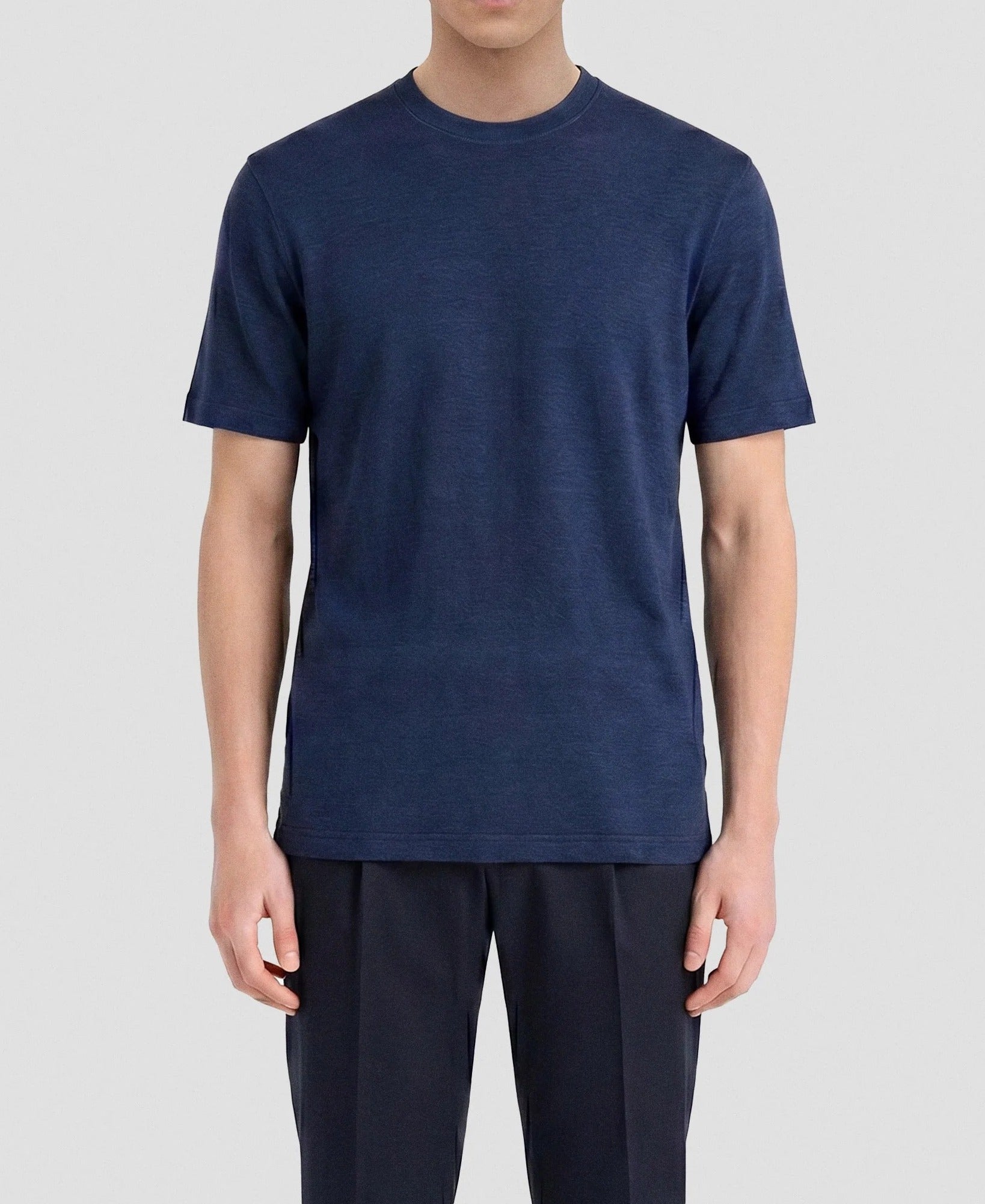 Filippo De Laurentiis TSMC JERLIN t-shirt lino indaco uomo