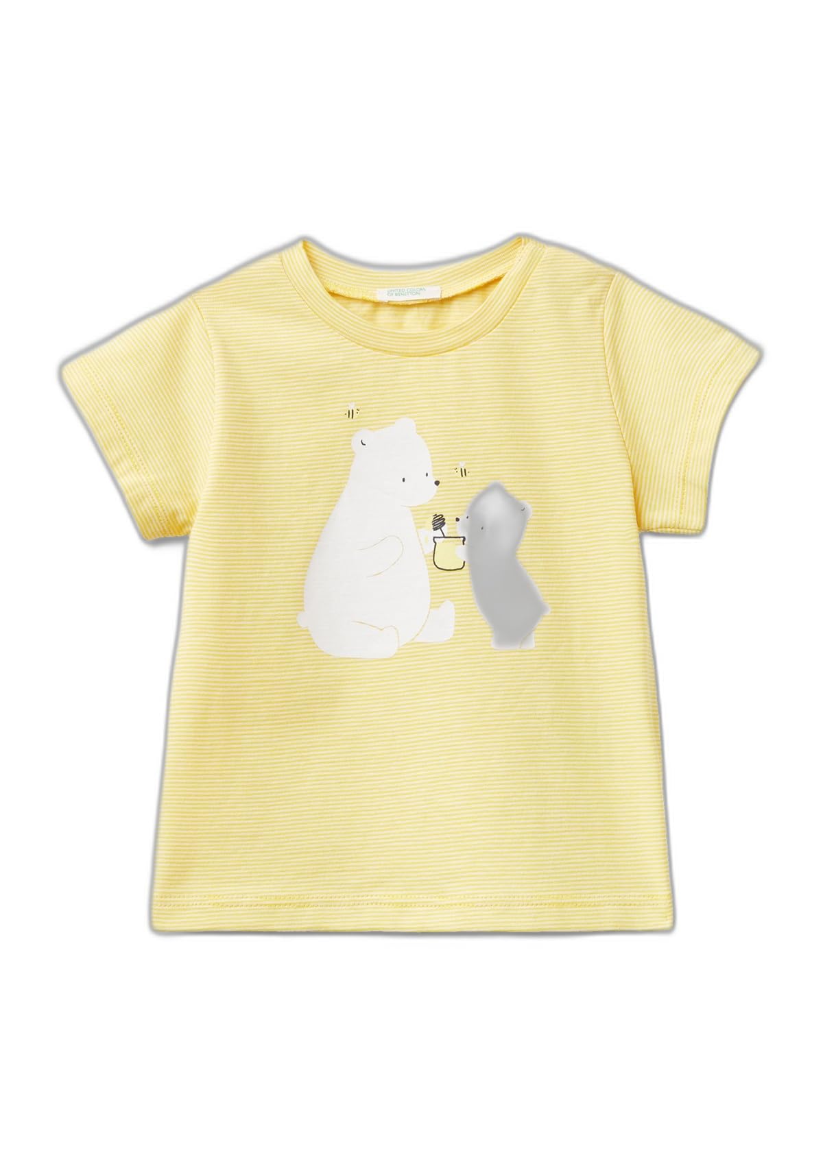 Benetton T-Shirt Bimbo Verde 903 in Cotone con Stampa