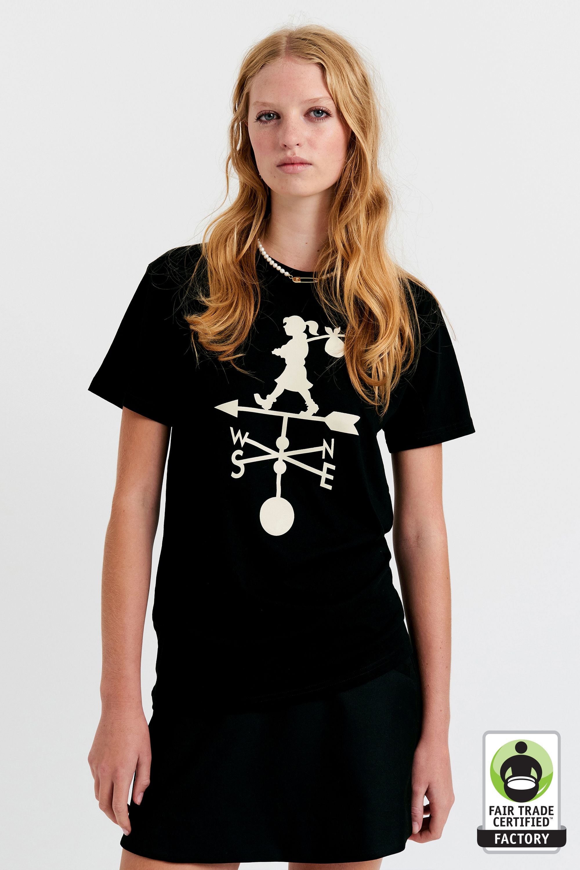 Karen Walker Weather Shop T-Shirt Black cotone
