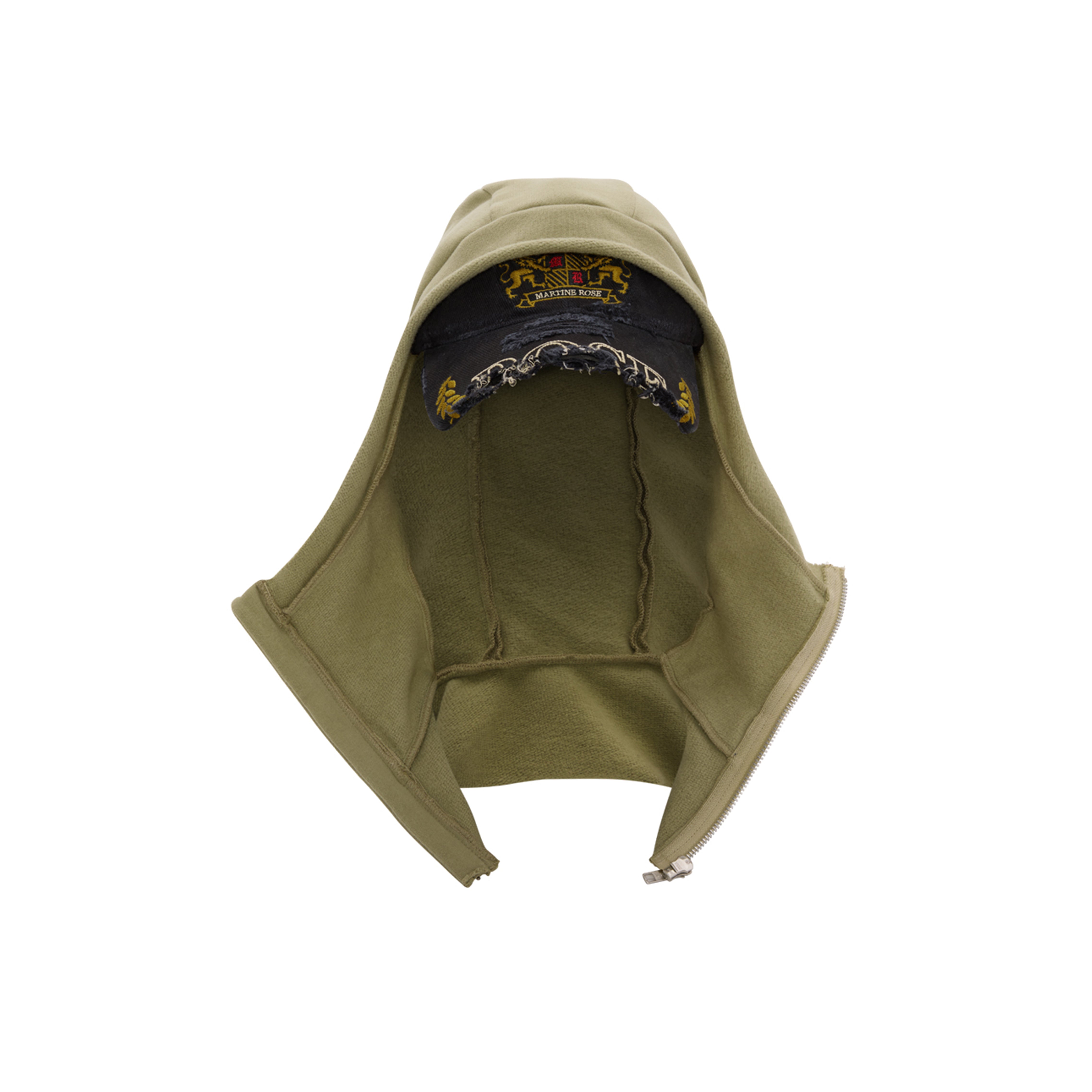 Martine Rose Cut Peak Cappellino Hood Black Washed Sage