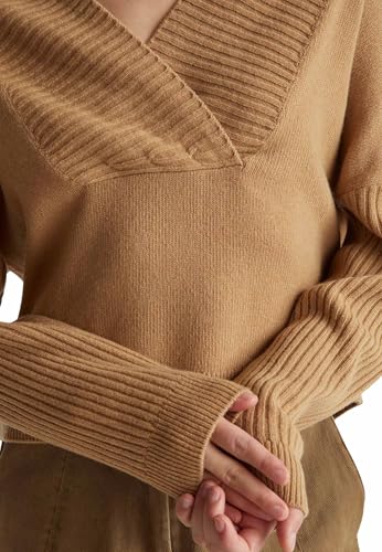 Benetton 1444d403h Maglia Scollo V Donna Beige XXS