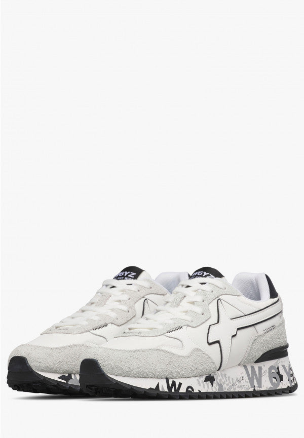 W6YZ Yak-M 2015185 47 sneakers uomo bianco nero suede