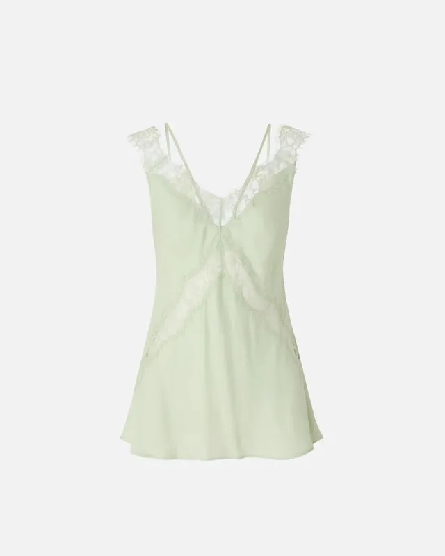 Pinko Lydia 106623 A385 top verde salvia pizzo