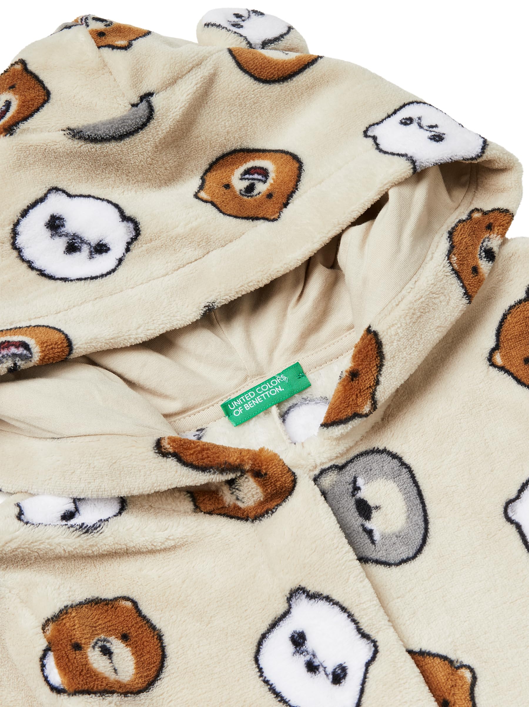 Benetton 33yb0t02j Tuta Pigiama Bambini XS Pelliccetta