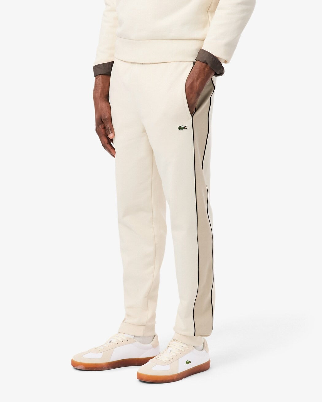 Lacoste XH0898 Jogger Uomo Beige Cotone Felpato