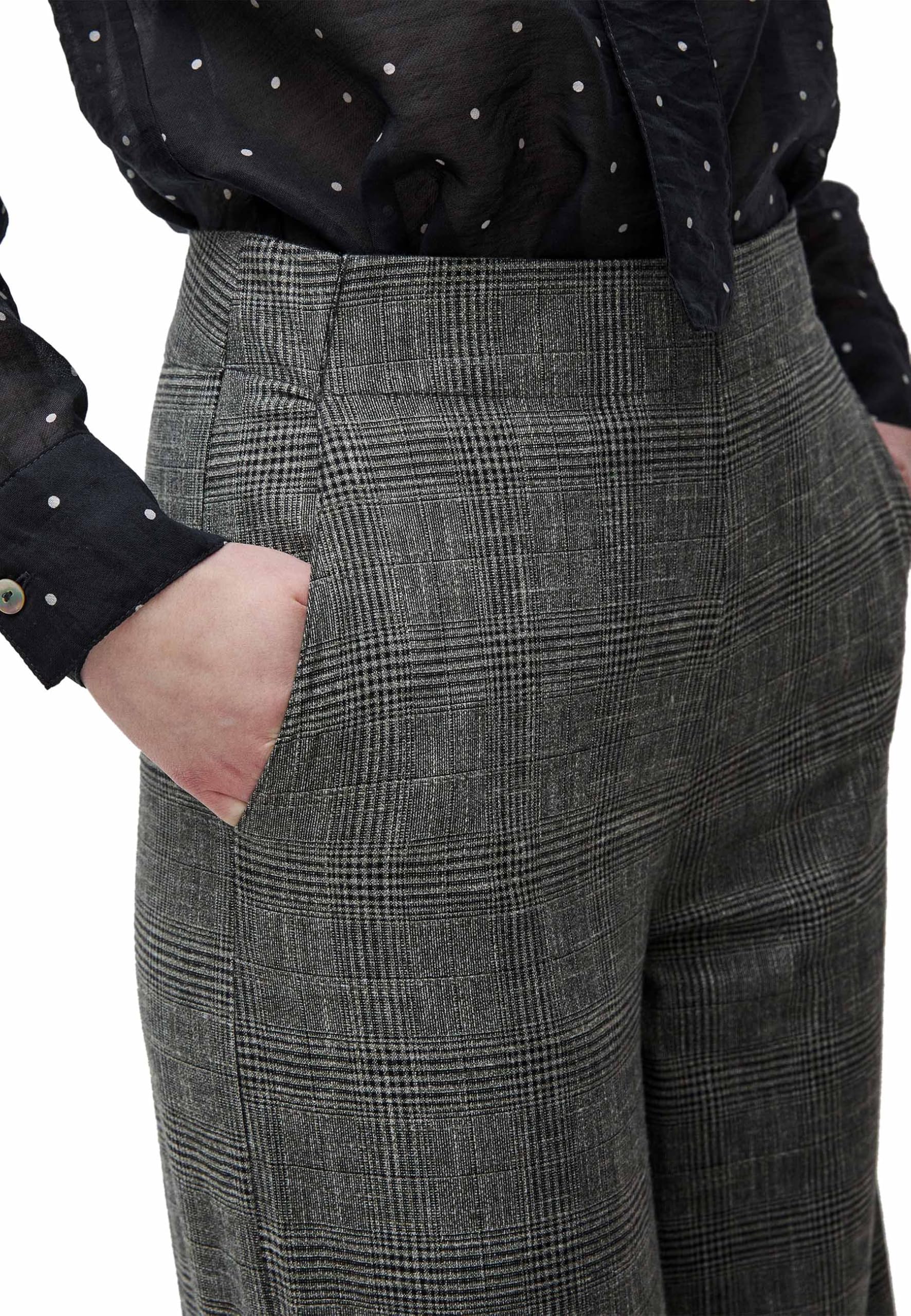 Benetton Pantaloni Palazzo Donna 38 Principe di Galles