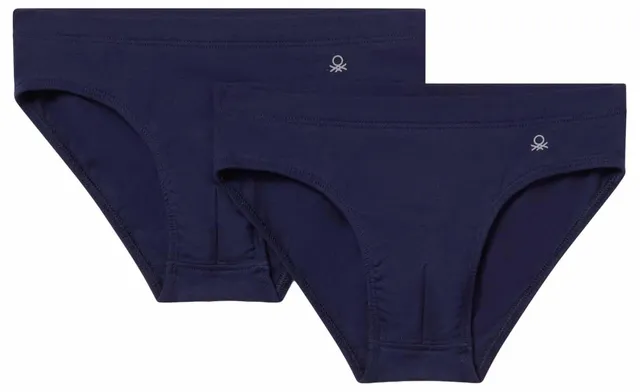 Benetton Intimo Set 2 Slip elastico logo cotone