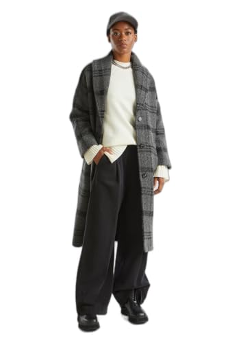 Benetton cappotto donna M lana jacquard lungo