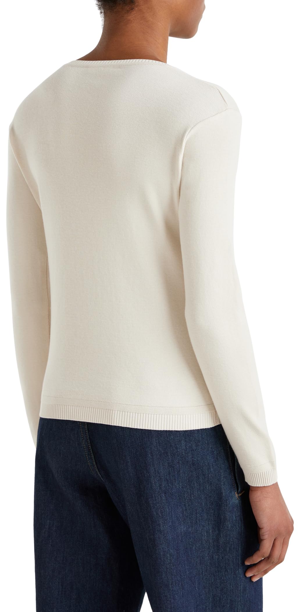 Benetton Maglia Girocollo 1091d1m08 Maglione Donna Beige