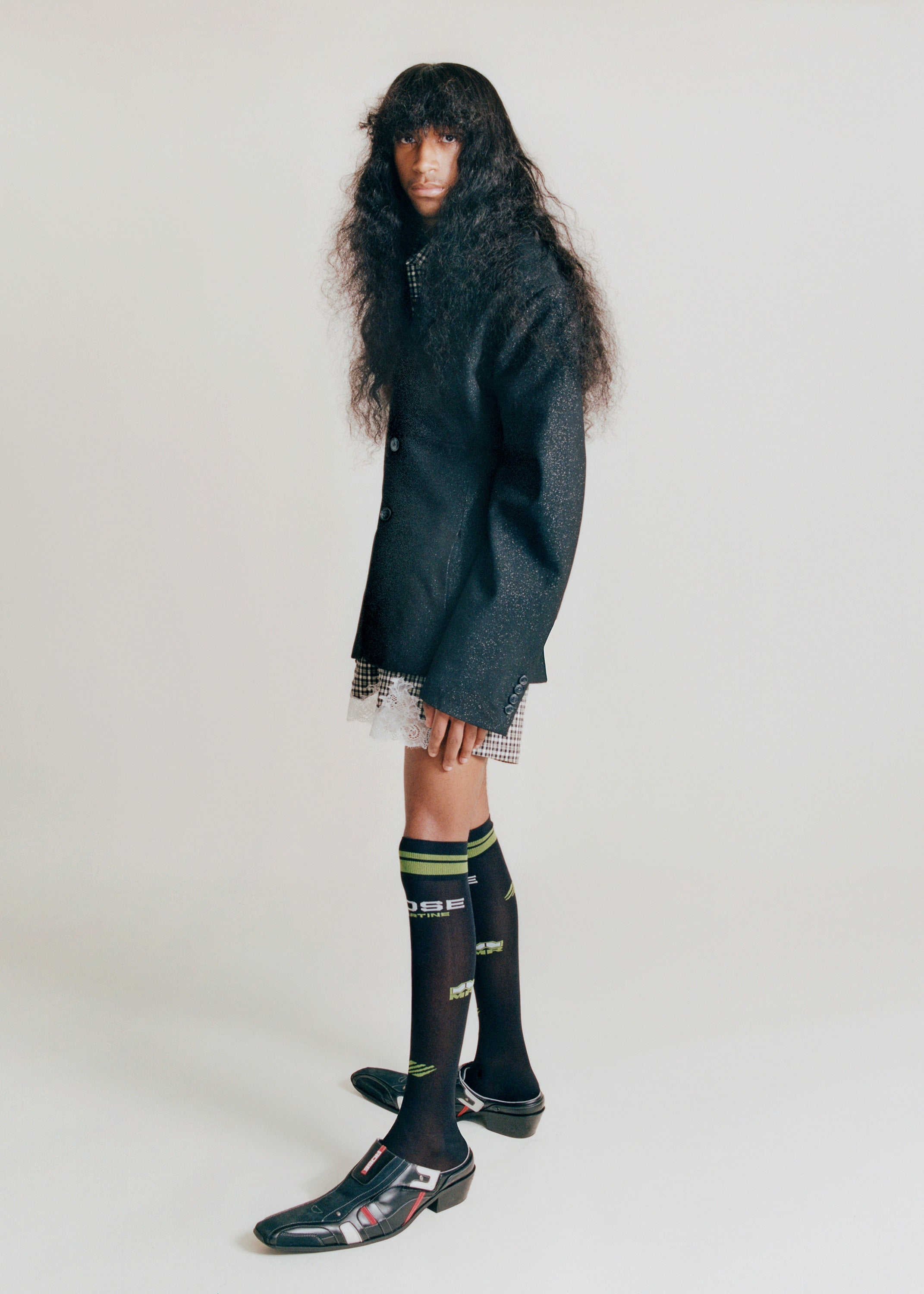 Martine Rose French Knickers shorts nero verde cotone