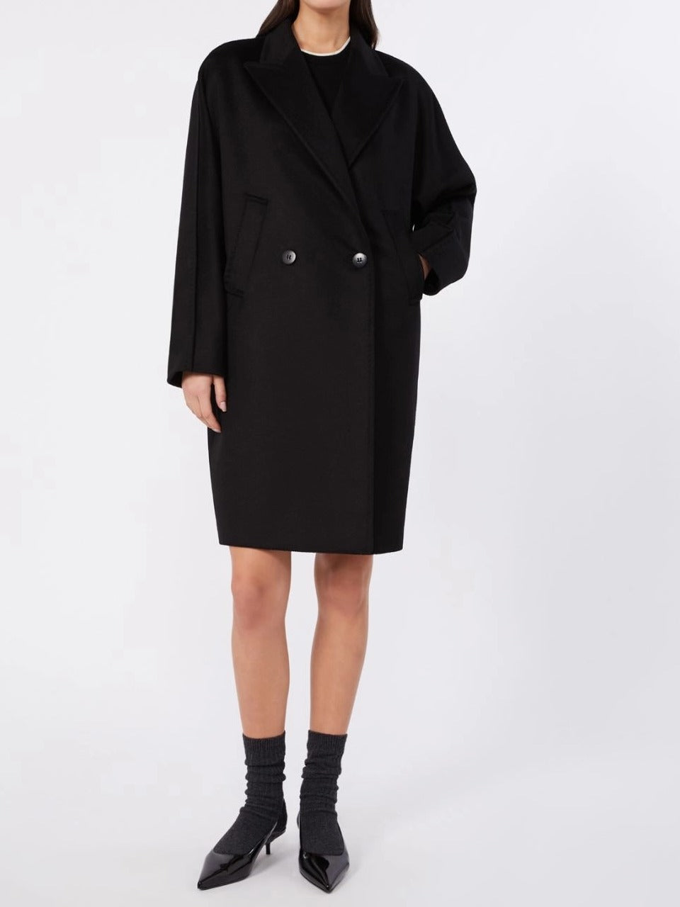 Max Mara Studio MSTMASTRO013 Cappotto Nero Taglia 42 Midi