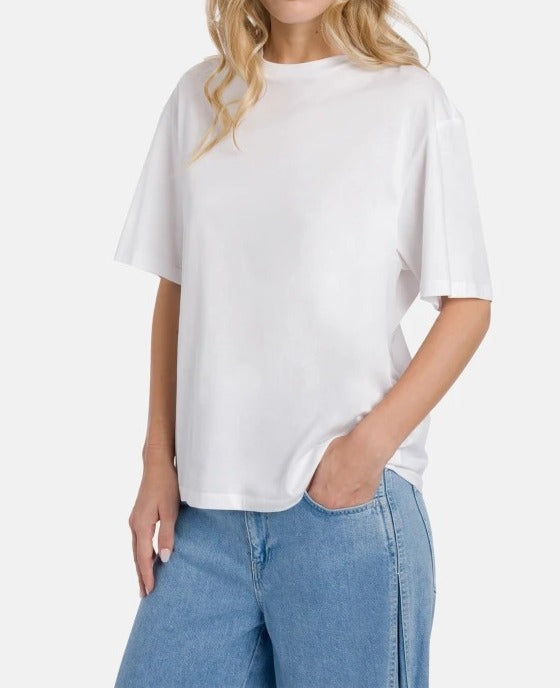 Dondup DS074 Jersey T-Shirt Donna Bianco Regular