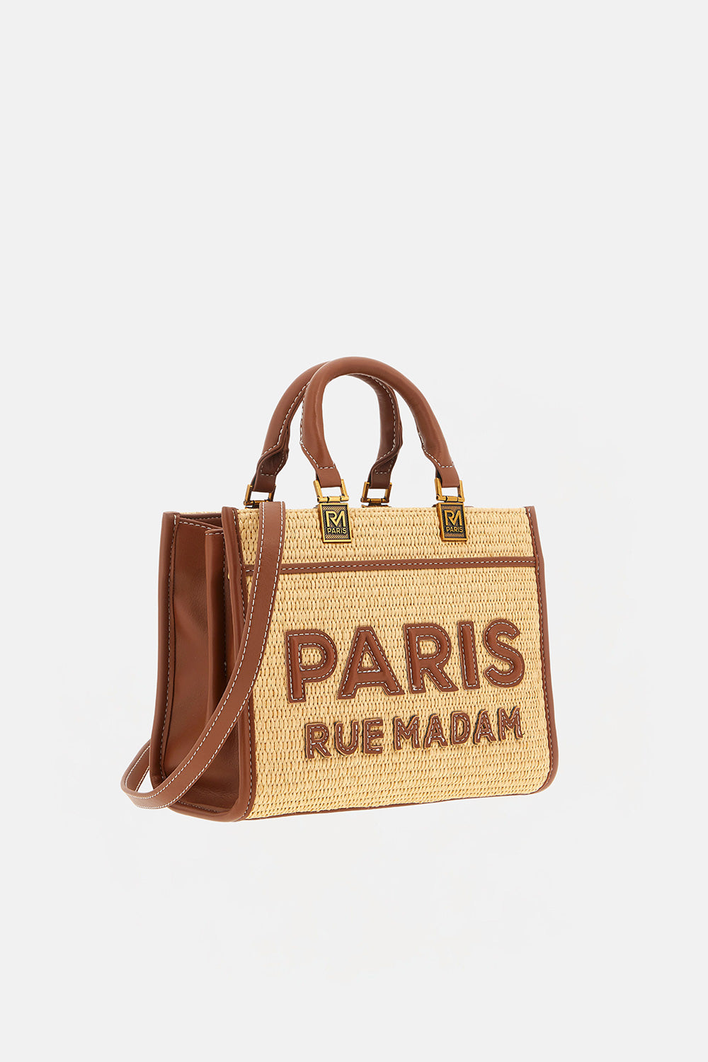 Rue Madam Iconique Mini tote borsa paglia brown