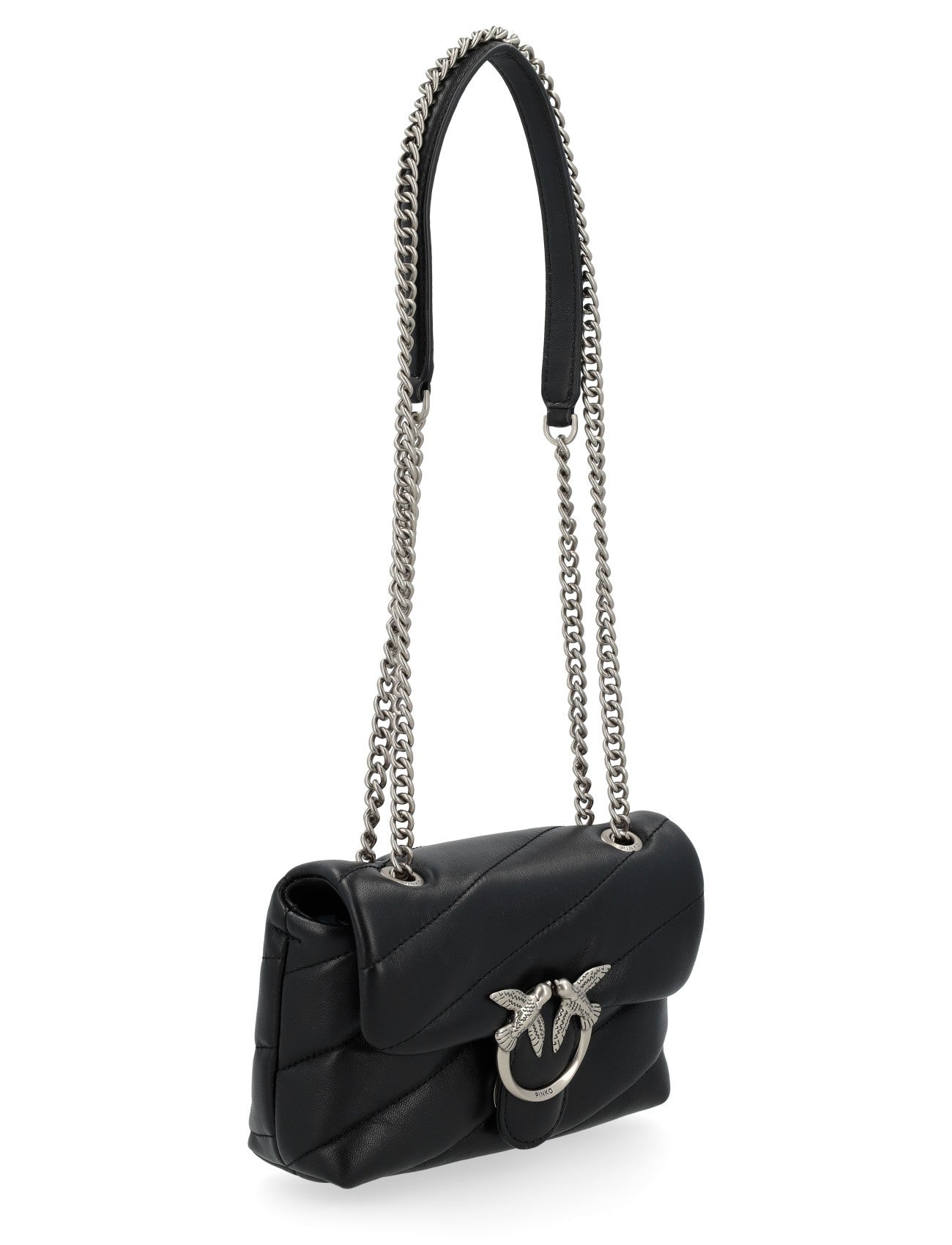 Pinko Love Puff Baby borsa nero old silver trapuntata
