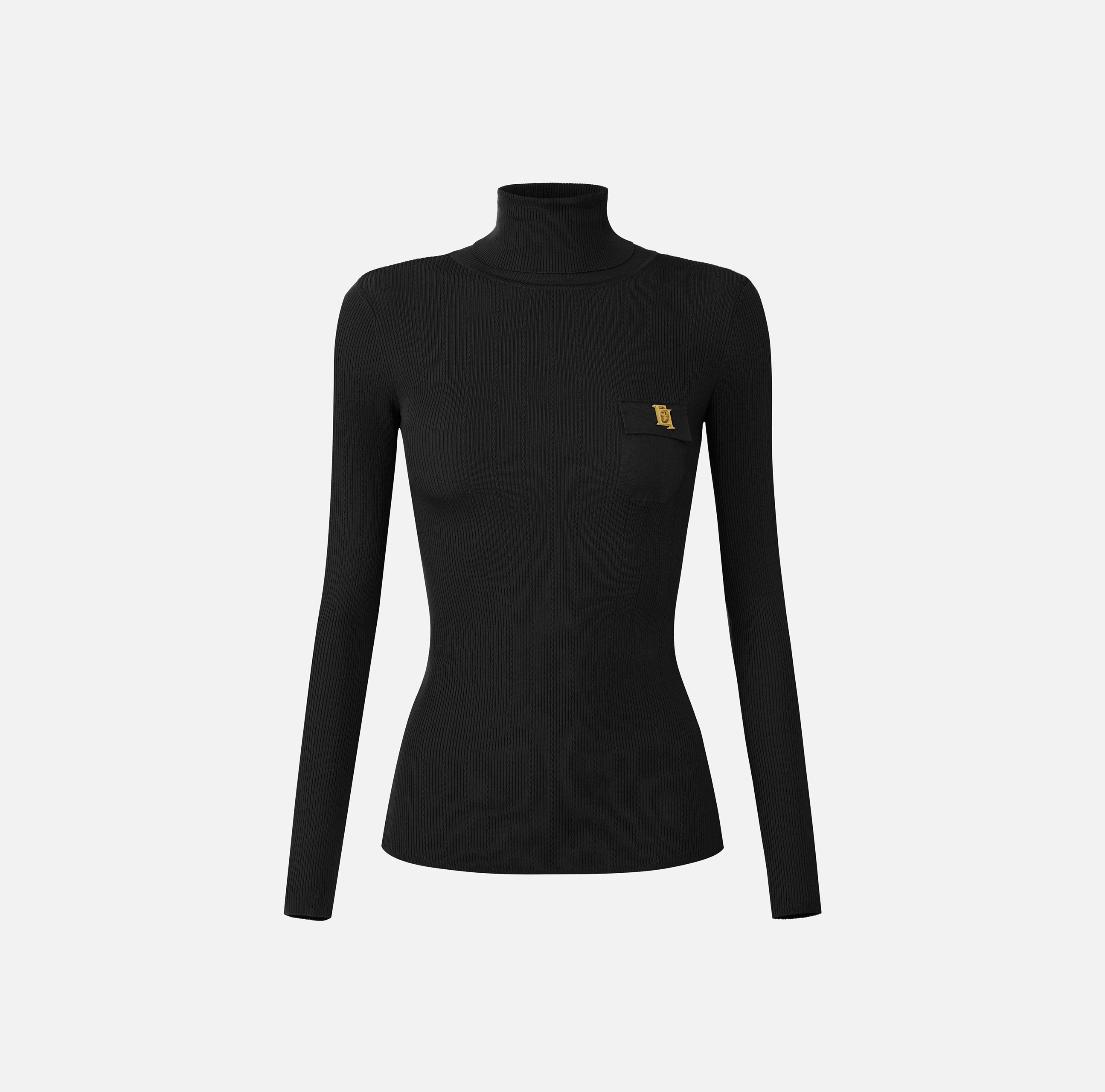 Elisabetta Franchi MK05B66E2 maglia nera dolcevita