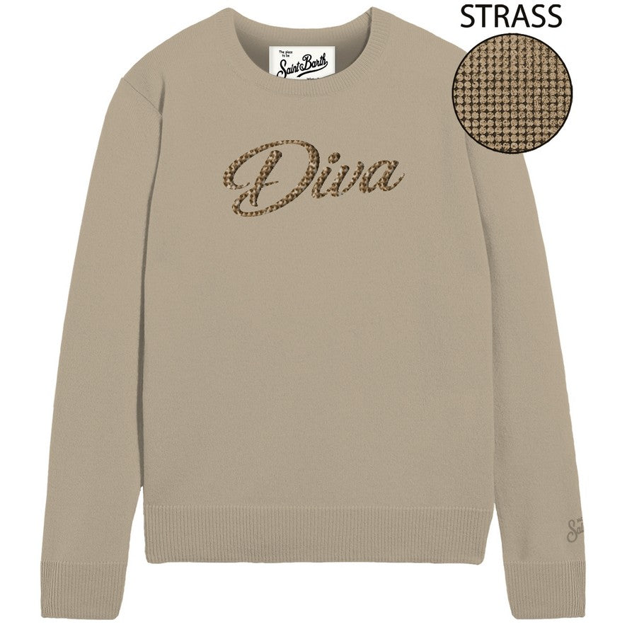 MC2 Saint Barth New Queen Maglione Lana Diva Beige S