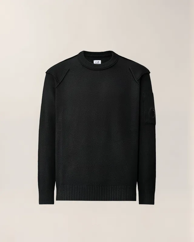 C.P. Company MKN707A maglione lambswool nero lens