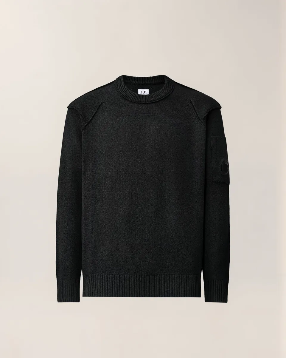 C.P. Company MKN707A maglione lambswool nero lens