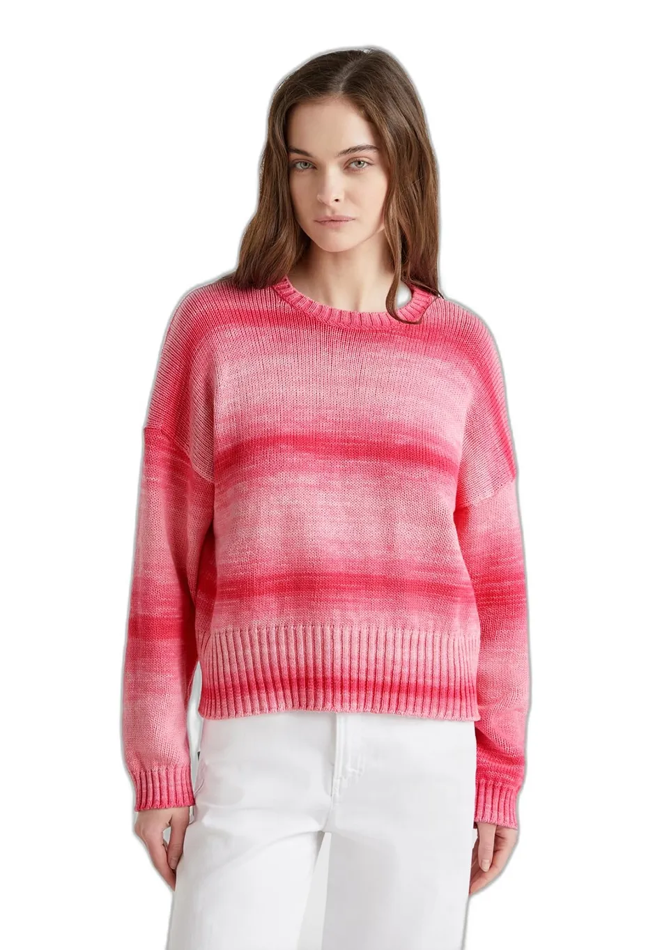Benetton Maglieria Maglione Donna Girocollo Boxy Sfumato