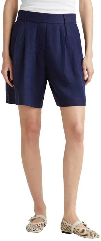 Benetton Bermuda Lino Pences Vita Elastica