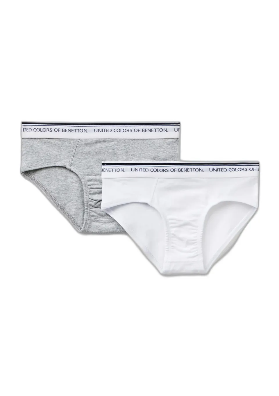 Benetton Intimo 3op80s484 Set 2 Slip Bimbo Grigio