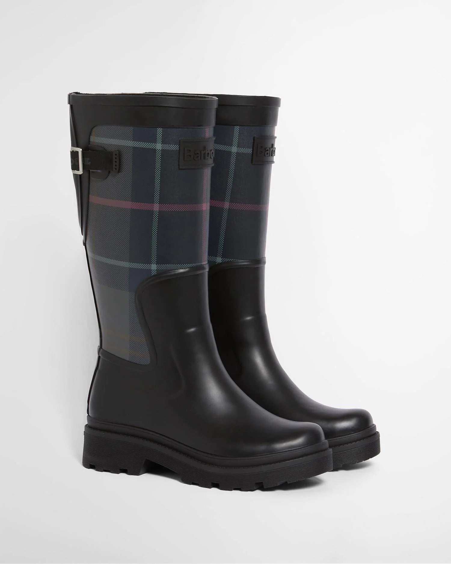 Barbour Dena LRF0153 Stivale Donna Nero Tartan Gomma