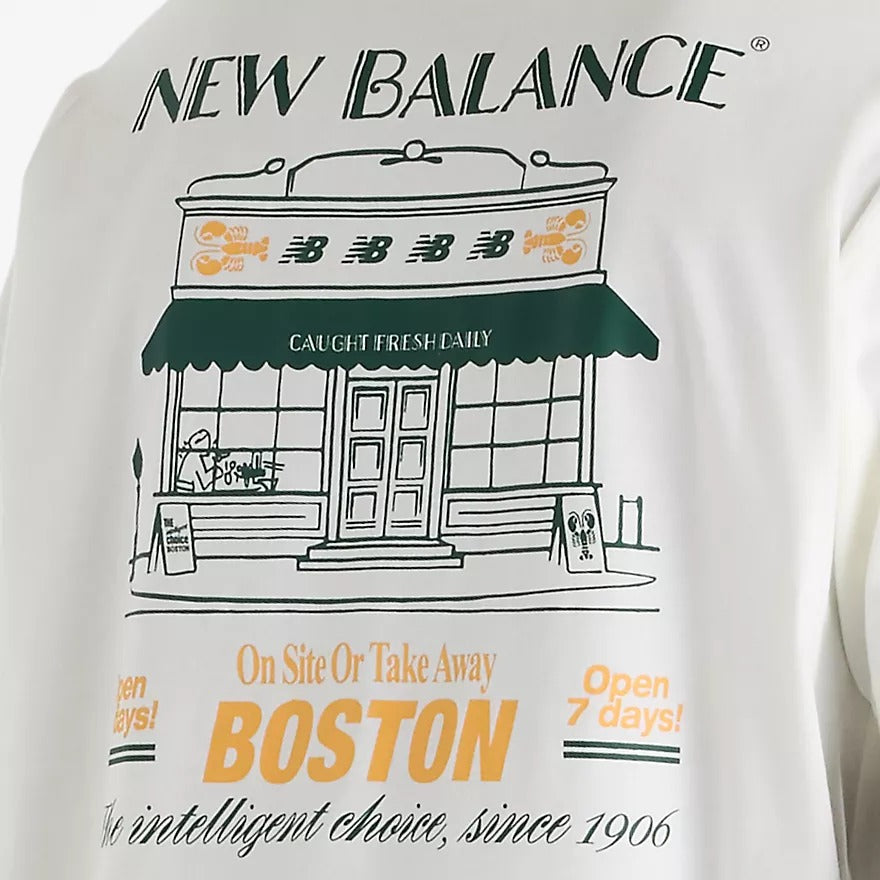 New Balance Grab A Bite MT62S7Y t-shirt Sea Salt grafica Boston