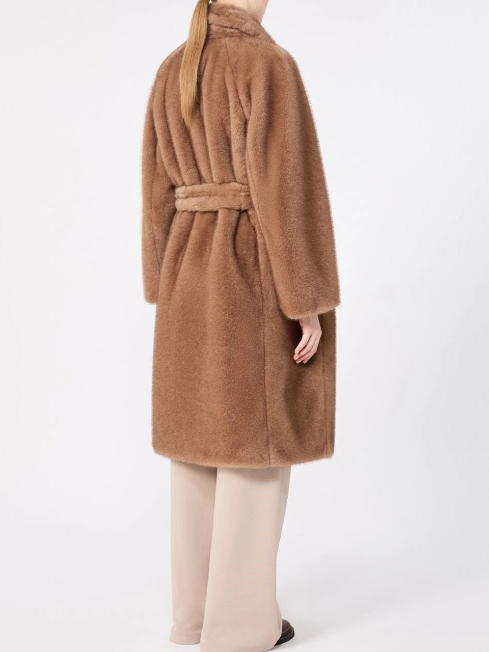 'S Max Mara Miss SMMMSS001 cappotto pelliccia beige